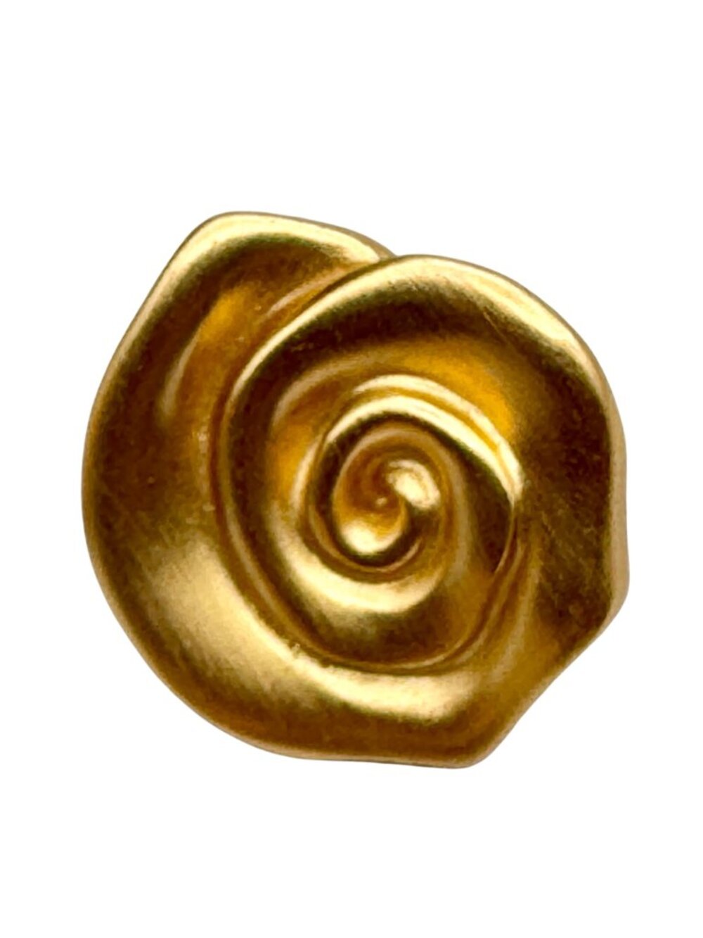 Vintage 80s Anne Klein Matte Gold Tone Heart Brooch and Flower Earrings Stylized - Picture 2 of 9